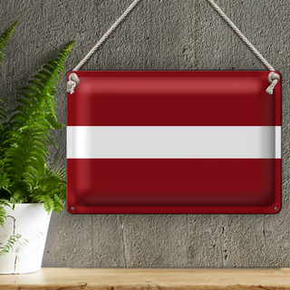 Blechschild Flagge Lettland 30x20cm Flag of Latvia