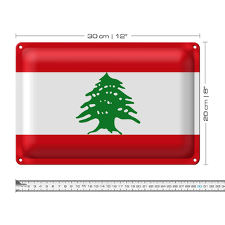 Blechschild Flagge Libanon 30x20cm Flag of Lebanon
