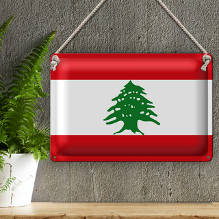 Blechschild Flagge Libanon 30x20cm Flag of Lebanon