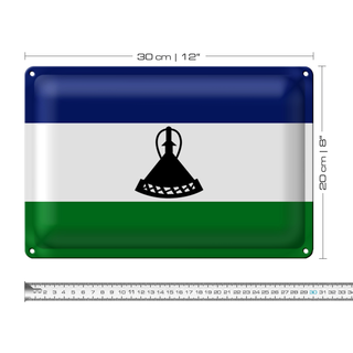 Blechschild Flagge Lesotho 30x20cm Flag of Lesotho