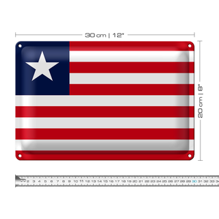 Blechschild Flagge Liberia 30x20cm Flag of Liberia