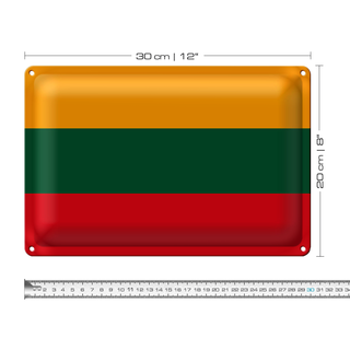 Blechschild Flagge Litauen 30x20cm Flag of Lithuania