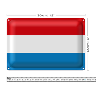 Blechschild Flagge Luxemburg 30x20cm Flag of Luxembourg
