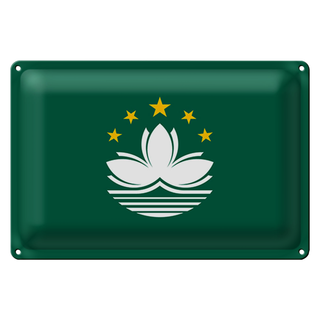 Blechschild Flagge Macau 30x20cm Flag of Macau