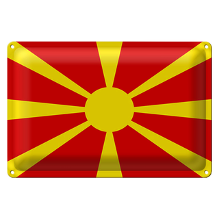 Blechschild Flagge Mazedonien 30x20cm Flag of Macedonia