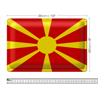 Blechschild Flagge Mazedonien 30x20cm Flag of Macedonia