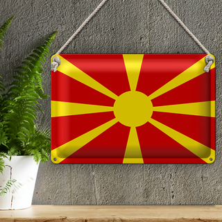 Blechschild Flagge Mazedonien 30x20cm Flag of Macedonia