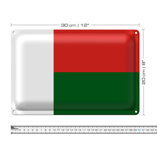 Blechschild Flagge Madagaskar 30x20cm Flag of Madagascar
