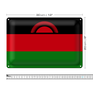 Blechschild Flagge Malawi 30x20cm Flag of Malawi