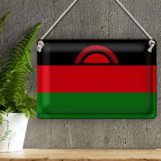 Blechschild Flagge Malawi 30x20cm Flag of Malawi