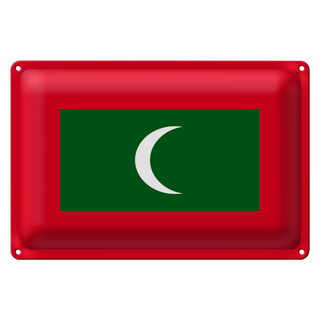 Blechschild Flagge Malediven 30x20cm Flag of the Maldives
