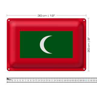 Blechschild Flagge Malediven 30x20cm Flag of the Maldives