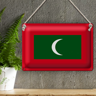 Blechschild Flagge Malediven 30x20cm Flag of the Maldives