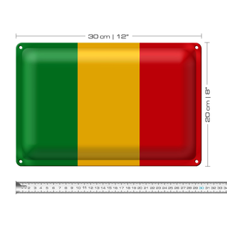 Blechschild Flagge Mali 30x20cm Flag of Mali