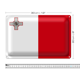 Blechschild Flagge Malta 30x20cm Flag of Malta