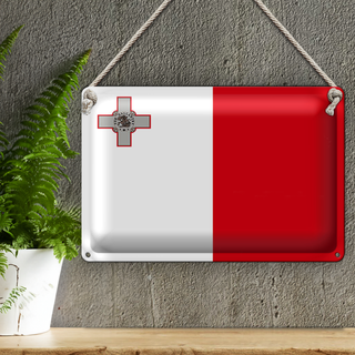 Blechschild Flagge Malta 30x20cm Flag of Malta
