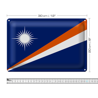 Blechschild Flagge Marshallinseln 30x20cm Marshall Islands