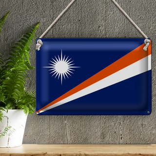 Blechschild Flagge Marshallinseln 30x20cm Marshall Islands