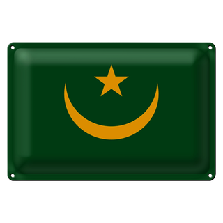 Blechschild Flagge Mauretanien 30x20cm Flag of Mauritania