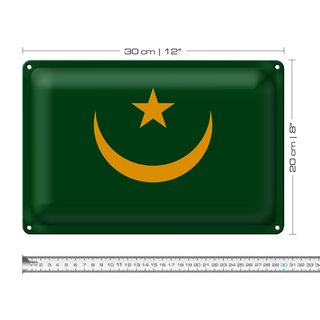Blechschild Flagge Mauretanien 30x20cm Flag of Mauritania
