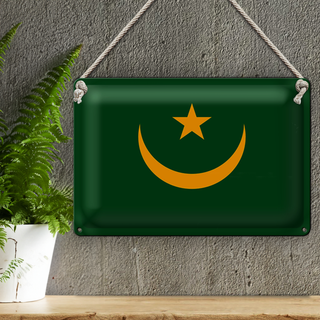 Blechschild Flagge Mauretanien 30x20cm Flag of Mauritania