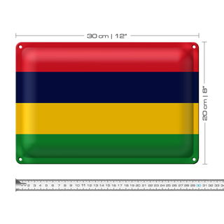 Blechschild Flagge Mauritius 30x20cm Flag of Mauritius