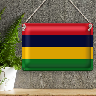 Blechschild Flagge Mauritius 30x20cm Flag of Mauritius