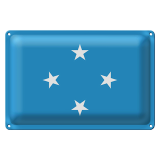 Blechschild Flagge Mikronesien 30x20cm Flag Micronesia