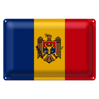 Blechschild Flagge Moldau 30x20cm Flag of Moldova