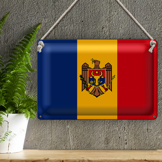 Blechschild Flagge Moldau 30x20cm Flag of Moldova