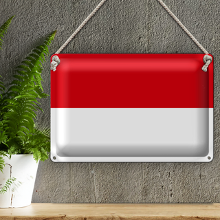 Blechschild Flagge Monaco 30x20cm Flag of Monaco