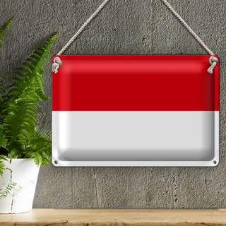 Blechschild Flagge Monaco 30x20cm Flag of Monaco
