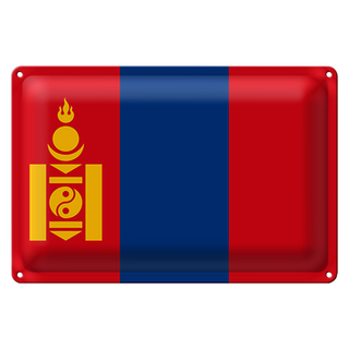 Blechschild Flagge Mongolei 30x20cm Flag of Mongolia