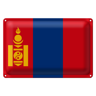 Blechschild Flagge Mongolei 30x20cm Flag of Mongolia