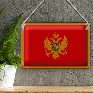 Blechschild Flagge Montenegro 30x20cm Flag of Montenegro