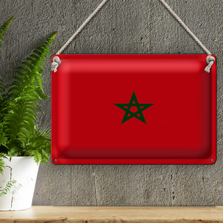Blechschild Flagge Marokko 30x20cm Flag of Morocco