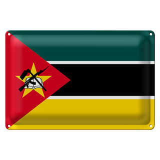 Blechschild Flagge Mosambik 30x20cm Flag of Mozambique