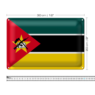 Blechschild Flagge Mosambik 30x20cm Flag of Mozambique