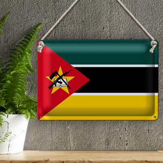 Blechschild Flagge Mosambik 30x20cm Flag of Mozambique