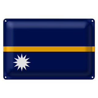 Blechschild Flagge Nauru 30x20cm Flag of Nauru