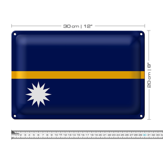 Blechschild Flagge Nauru 30x20cm Flag of Nauru