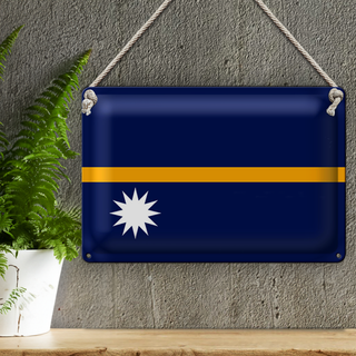 Blechschild Flagge Nauru 30x20cm Flag of Nauru