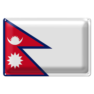 Blechschild Flagge Nepal 30x20cm Flag of Nepal