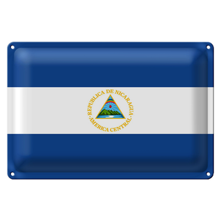 Blechschild Flagge Nicaragua 30x20cm Flag of Nicaragua