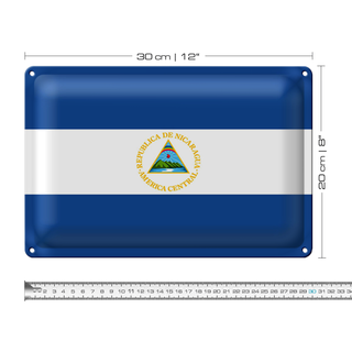 Blechschild Flagge Nicaragua 30x20cm Flag of Nicaragua