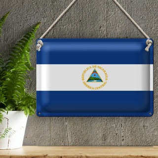 Blechschild Flagge Nicaragua 30x20cm Flag of Nicaragua