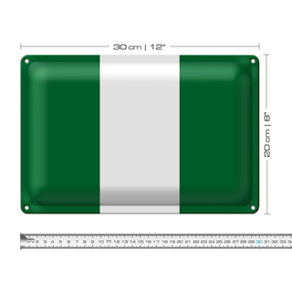 Blechschild Flagge Nigeria 30x20cm Flag of Nigeria