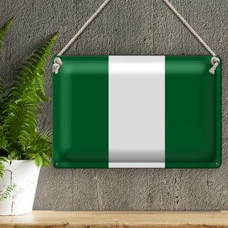 Blechschild Flagge Nigeria 30x20cm Flag of Nigeria