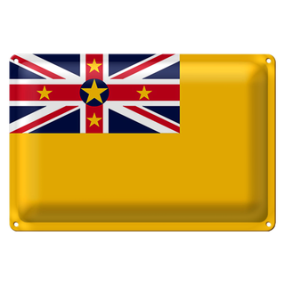 Blechschild Flagge Niue 30x20cm Flag of Niue