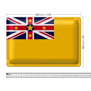 Blechschild Flagge Niue 30x20cm Flag of Niue